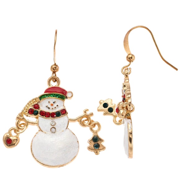 Jewelry - Snowman Nickel Free Drop Earrings